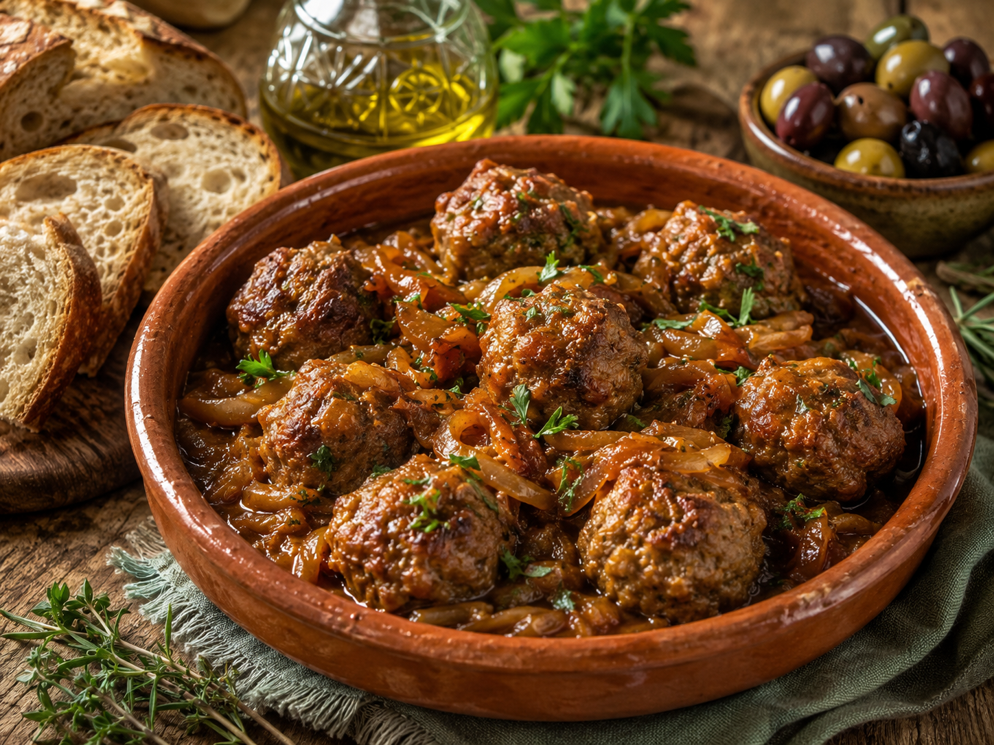 Albóndigas in würziger Zwiebelsalsa – herzhaft & aromatisch