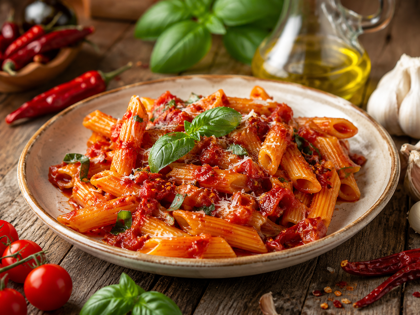 Pasta all’ Arrabbiata – würzig, einfach & mediterran