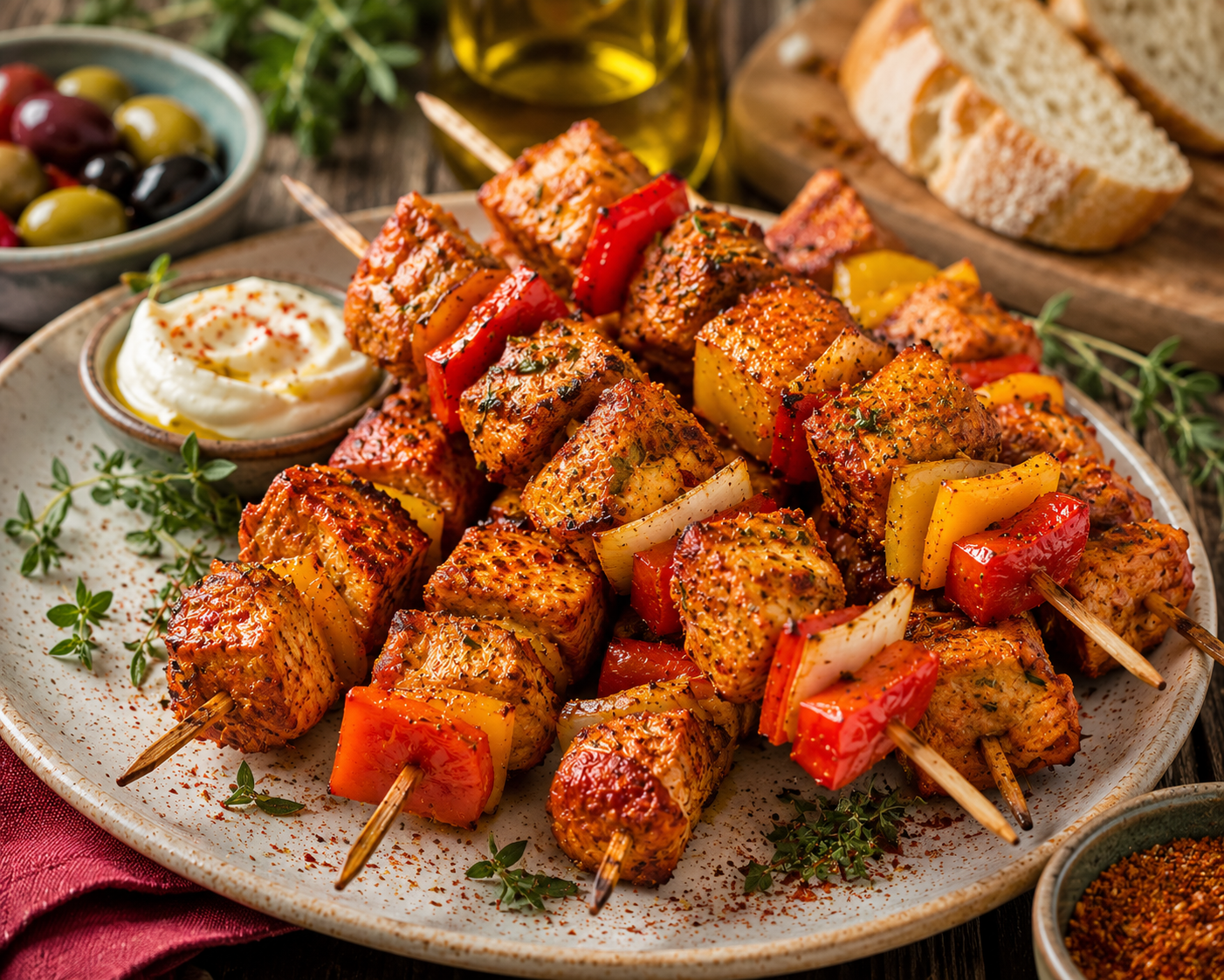 Roter Spießzauber – würzige Paprika-Fleischspieße