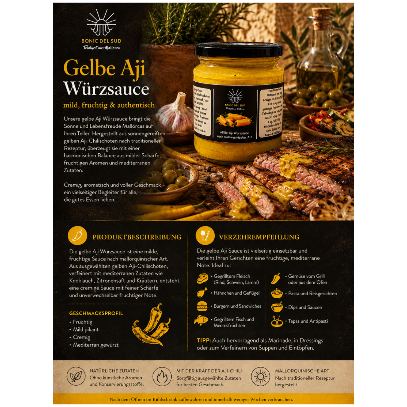 Gelbe "Aji Würzsauce" (mild)
