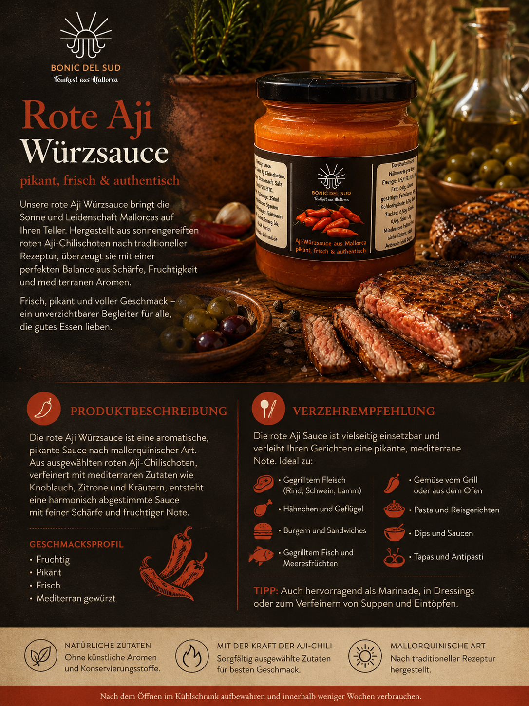 Rote "Aji Würzsauce" (scharf)