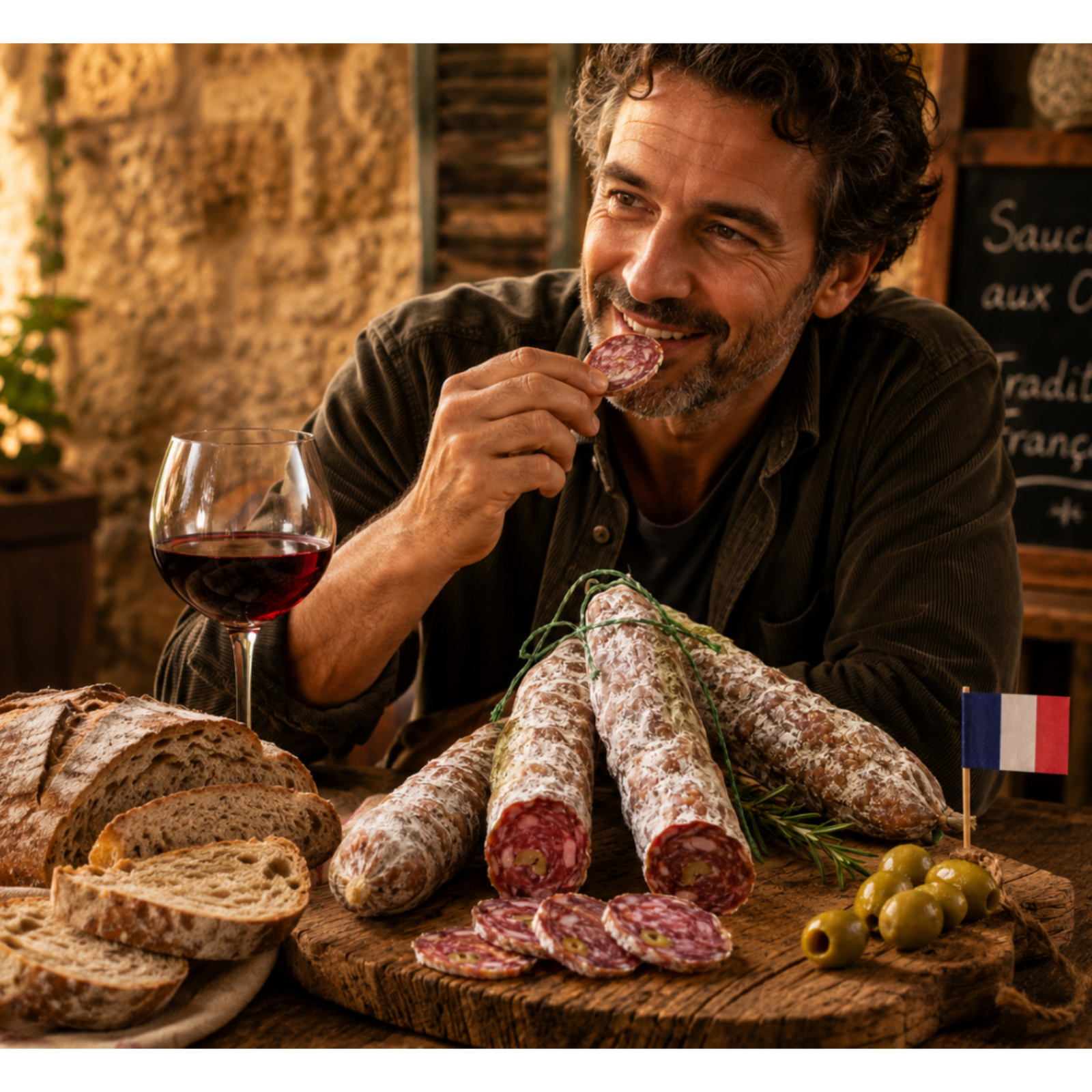 Oliven Saucisson aus Frankreich